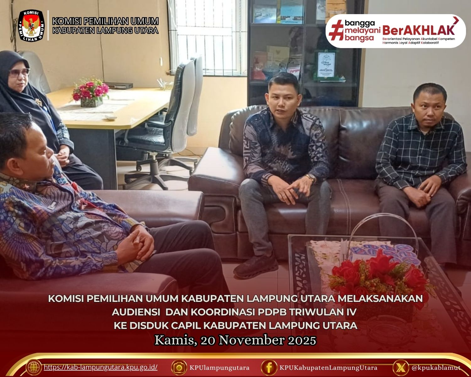 Audiensi dan Koordinasi ke Disduk Capil Kabupaten Lampung Utara Kamis, 20 November 2025