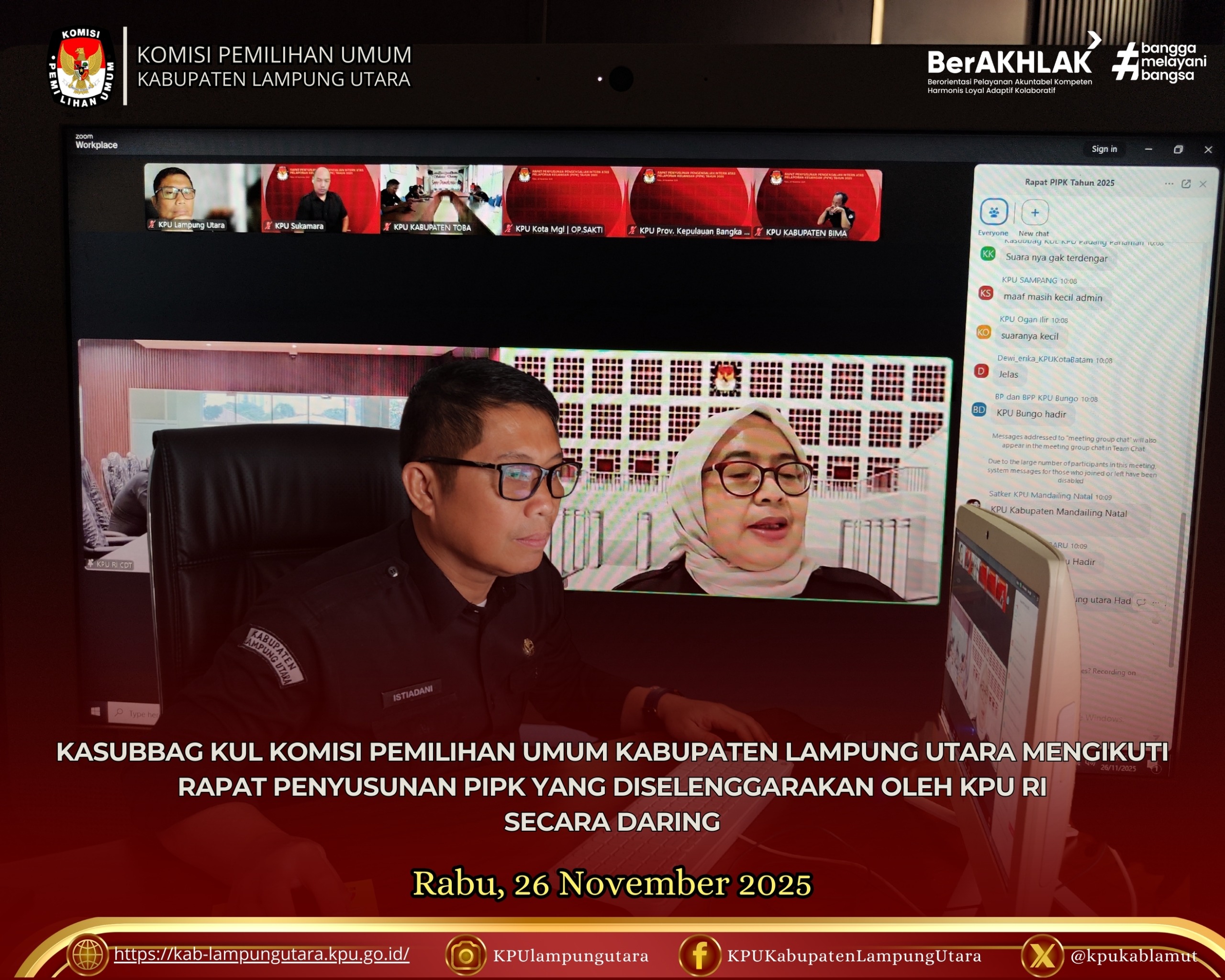 Rapat Penyusunan PIPK secara daring. Rabu, 26 November 2025