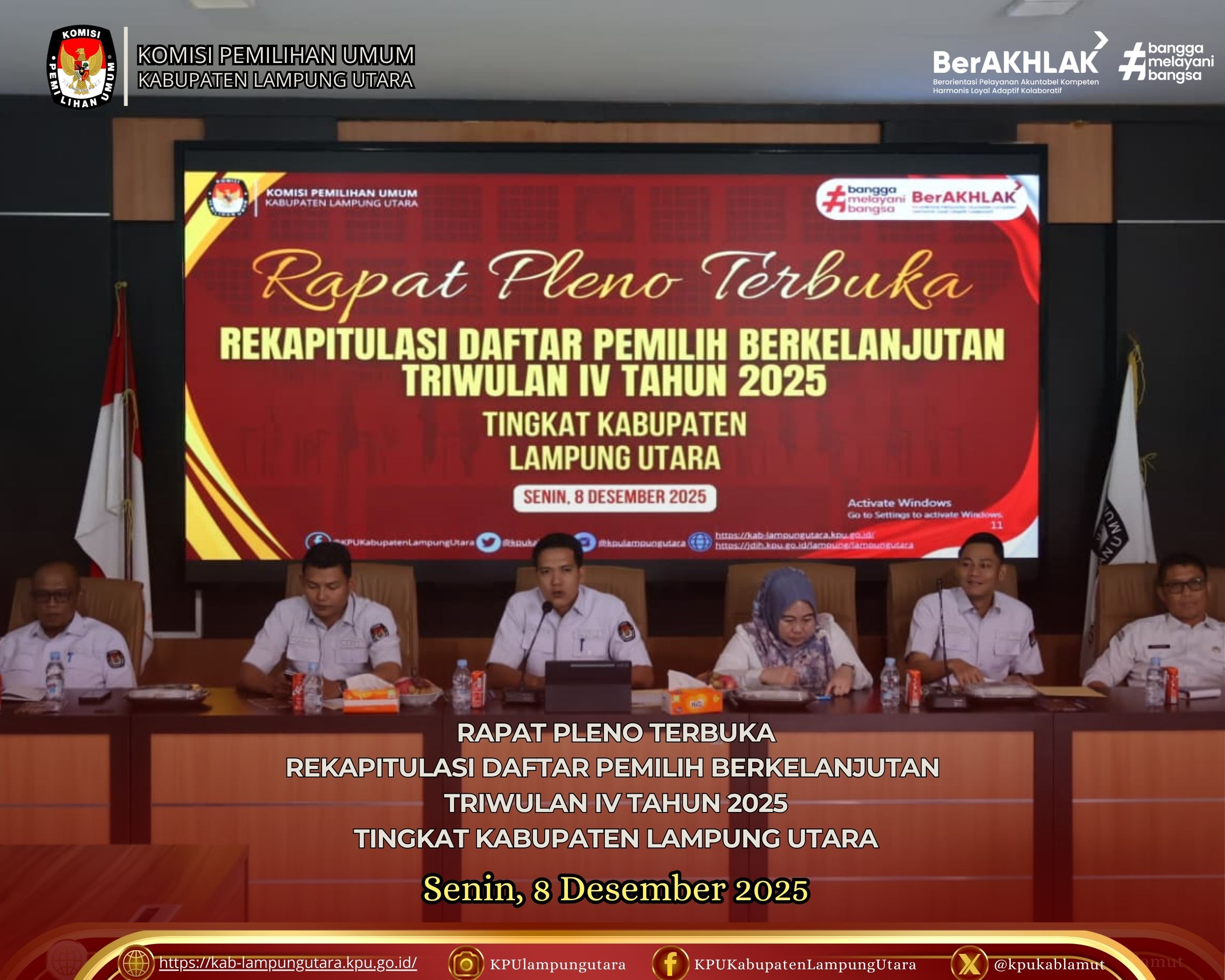 Rapat Pleno Terbuka Rekapitulasi PDPB TRIWULAN IV TAHUN 2025 SENIN, 8 DESEMBER 2025