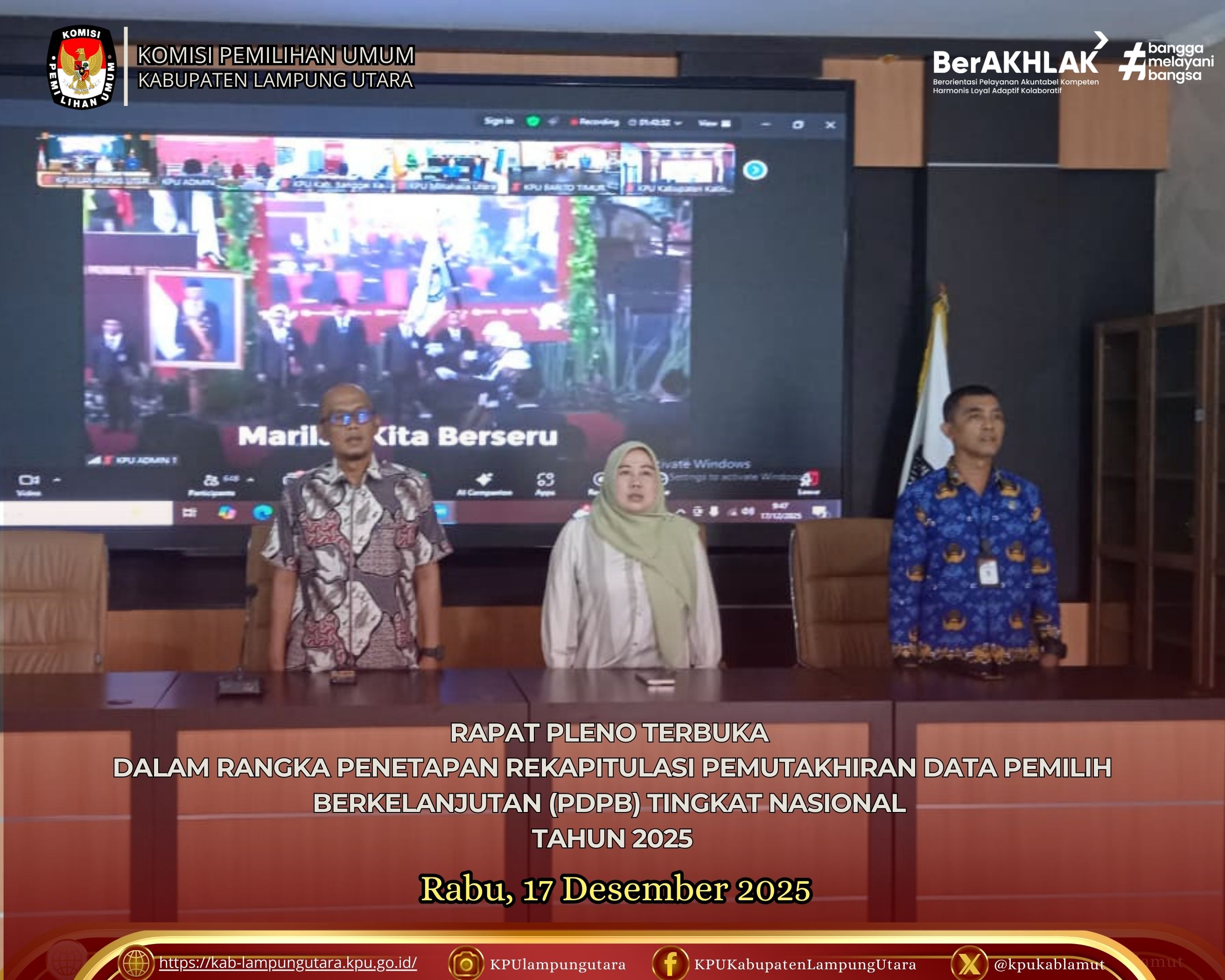 Rapat Pleno Terbuka PDPB, Rabu, 17 Desember 2025