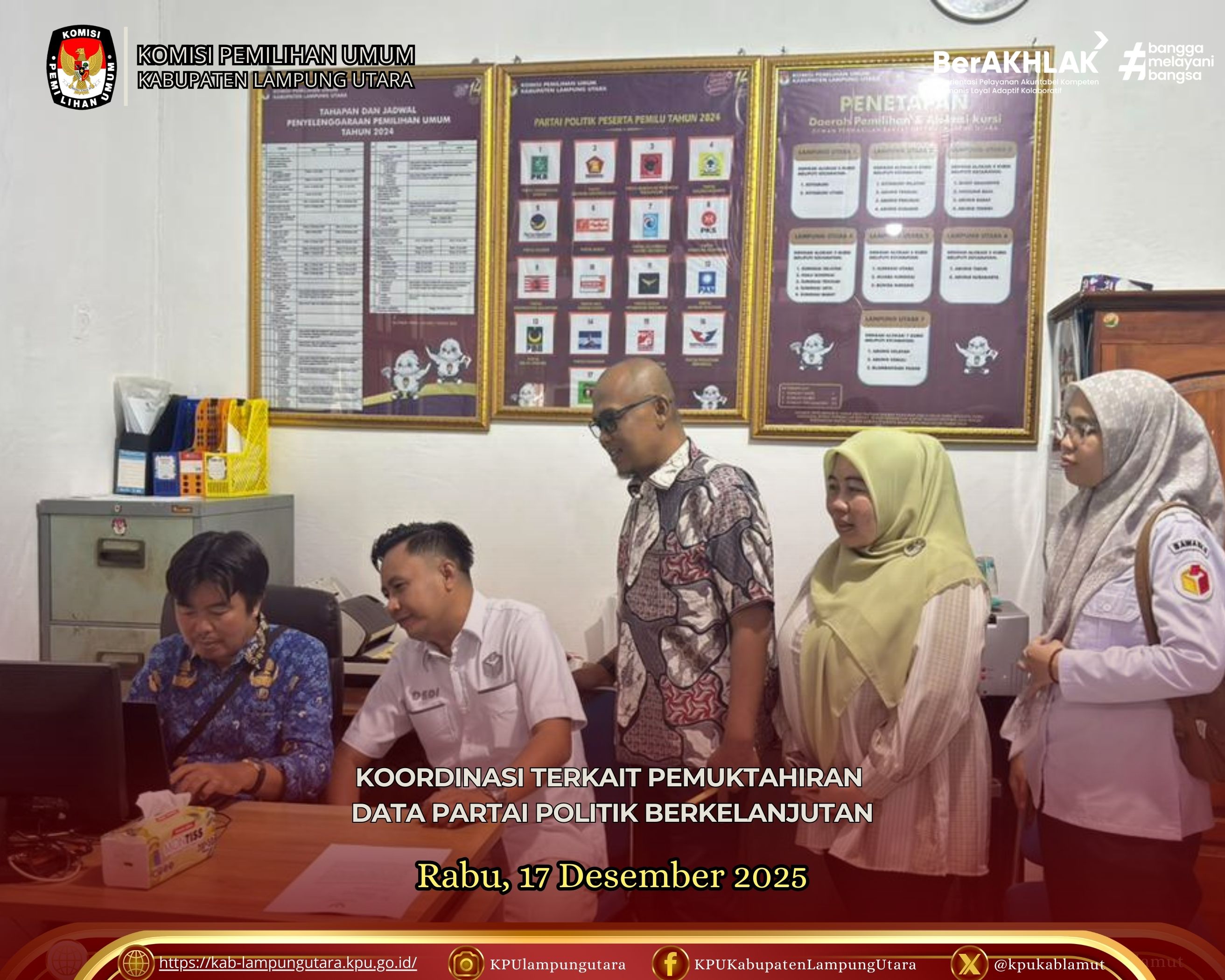 Koordinasi terkait Pemuktahiran Data Partai Politik Berkelanjutan. Rabu, 17 Desember 2025