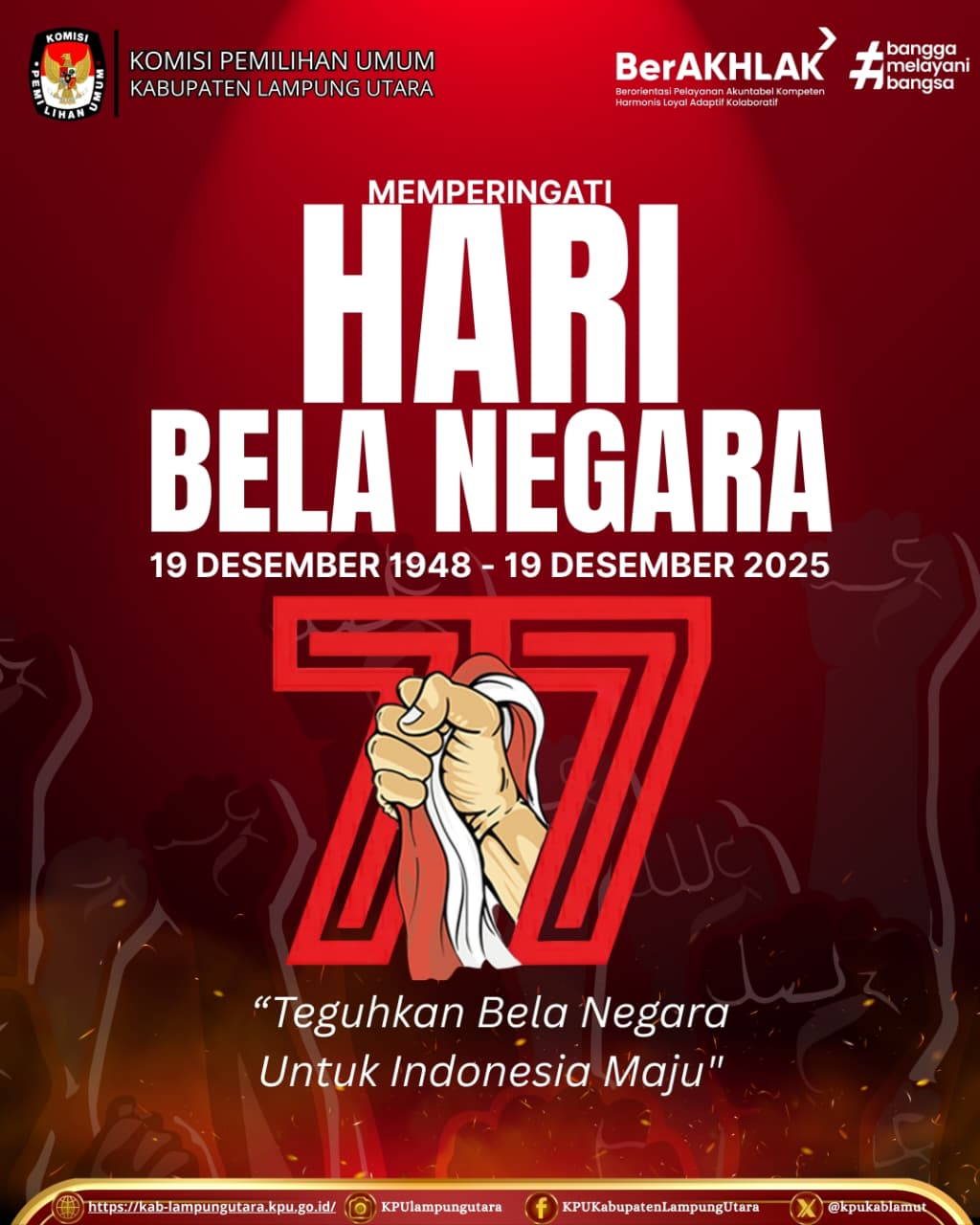 mengucapkan Selamat Hari Bela Negara. Jum'at, 19 Desember 2025
