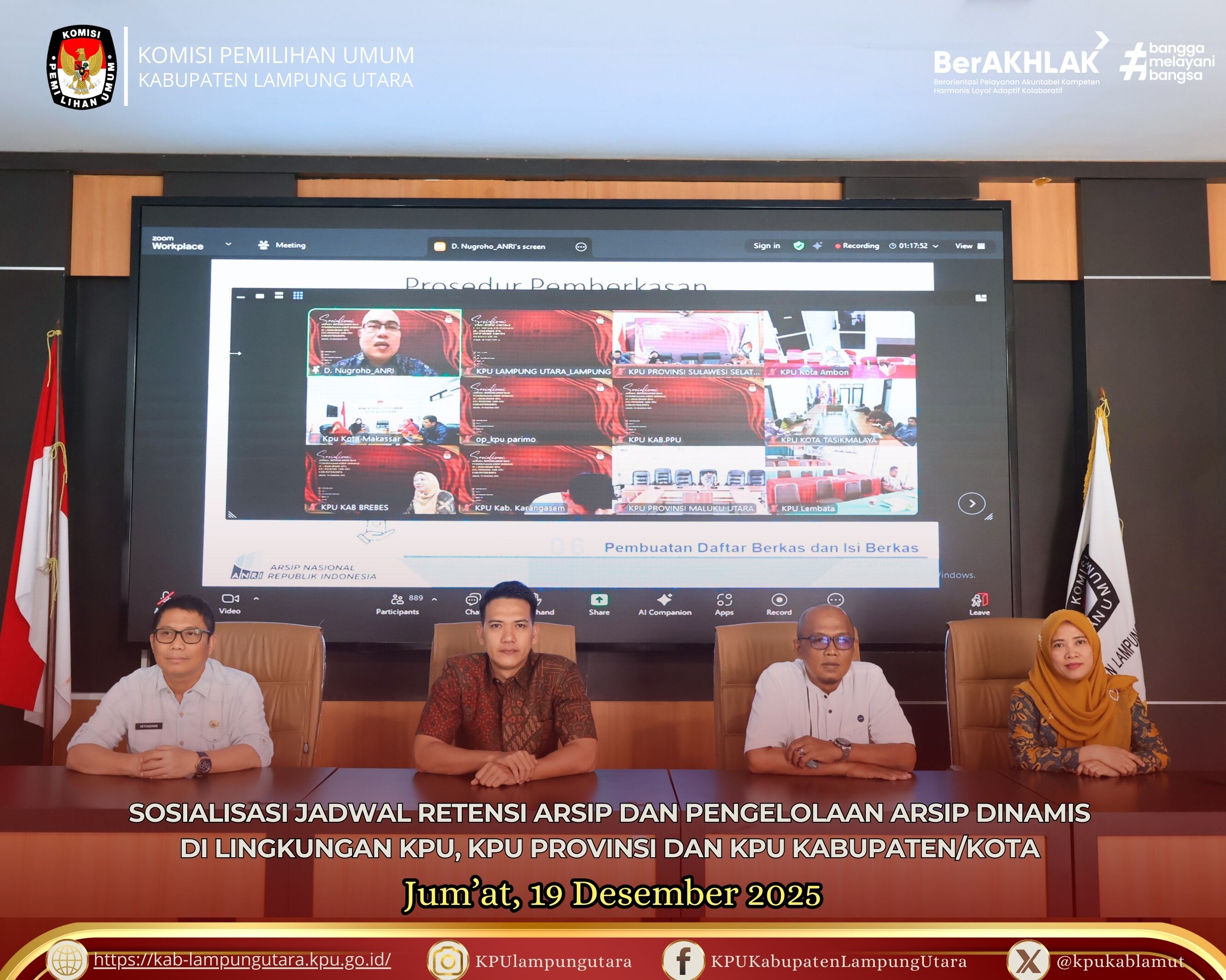 Sosialisasi Jadwal Retensi Arsip dan Pengelolaan Arsip Dinamis, Jum'at 19 Desember 2025