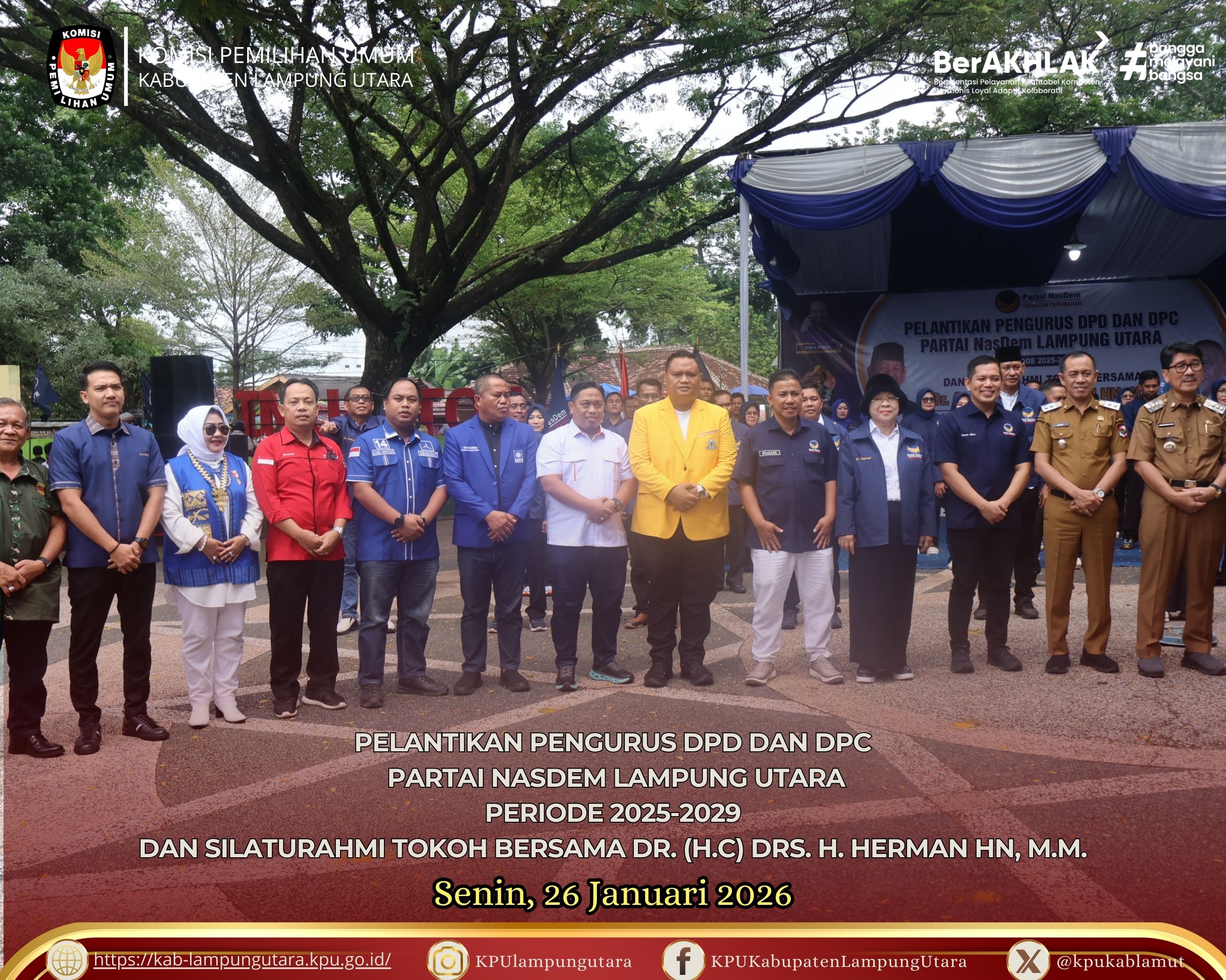 PELANTIKAN PENGURUS PARTAI NASDEM SENIN, 26 JANUARI 2026