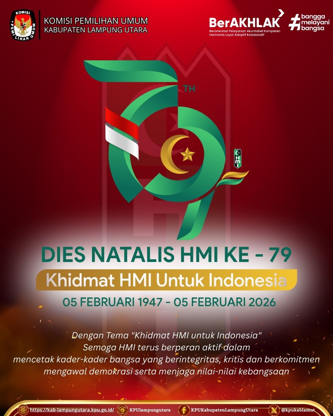 ucapkan Dies Natalis HMI ke-79 kamis 5 februari 2026