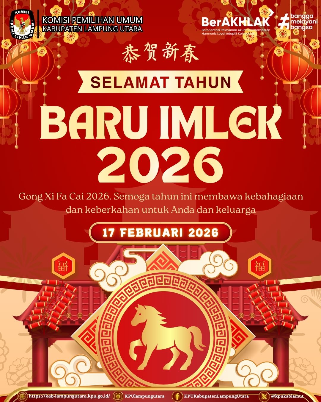 mengucapkan Selamat Tahun Baru Imlek 2026 selasa, 17 februari 2026