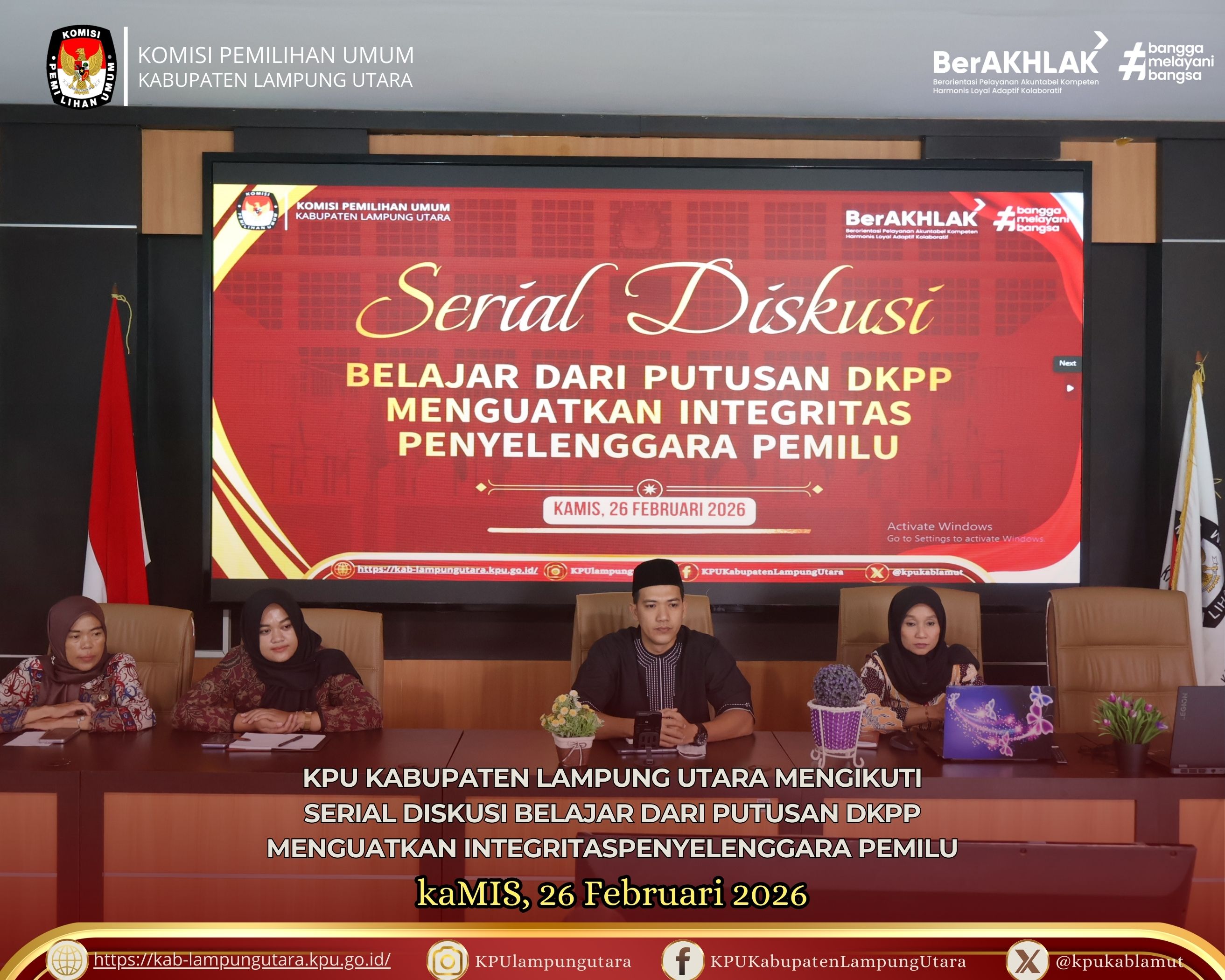 Menguatkan Integritas Penyelenggara Pemilu Kamis, 26 februari 2026