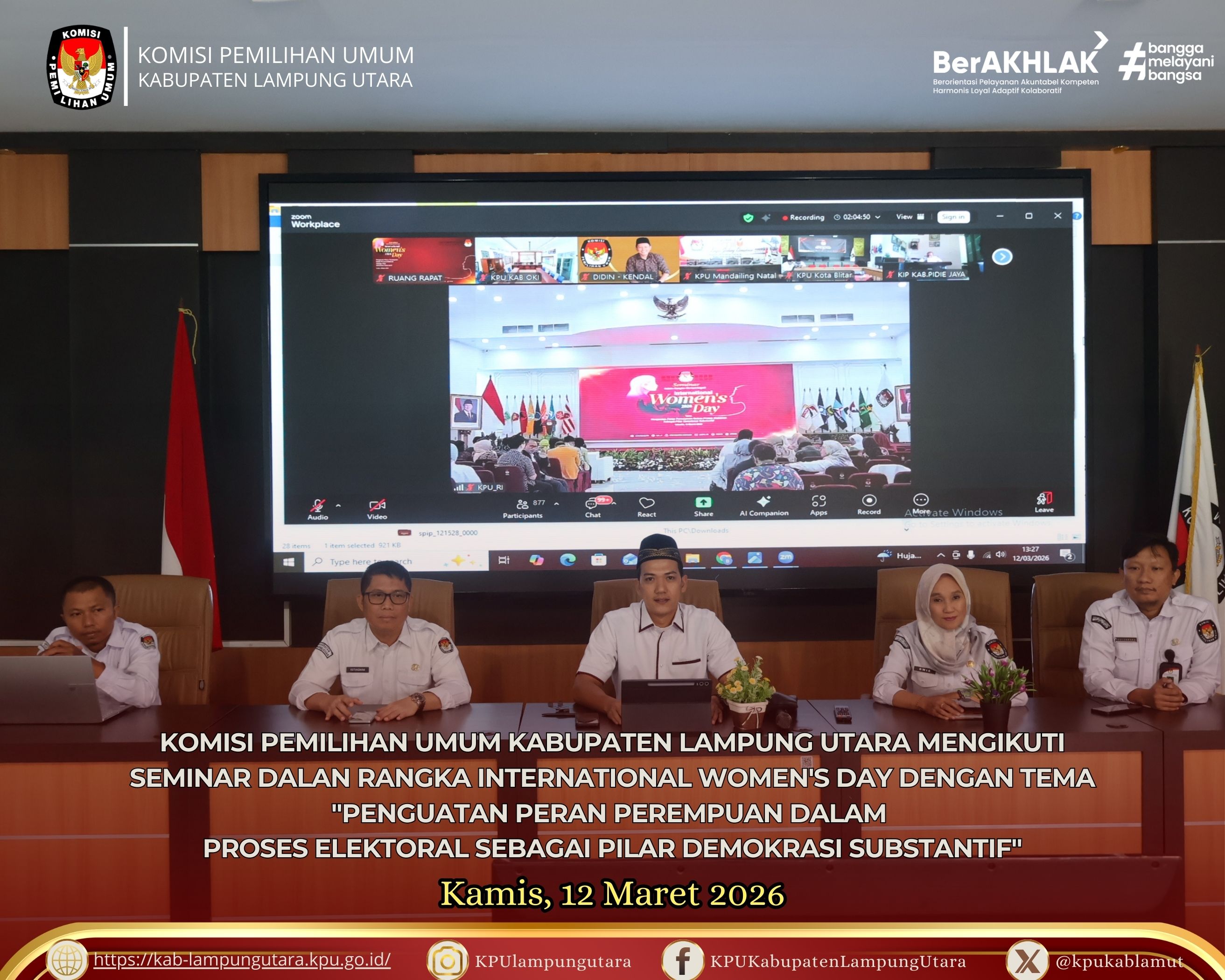 Seminar dalan rangka International Women's Day Kamis, 12 Maret 2026