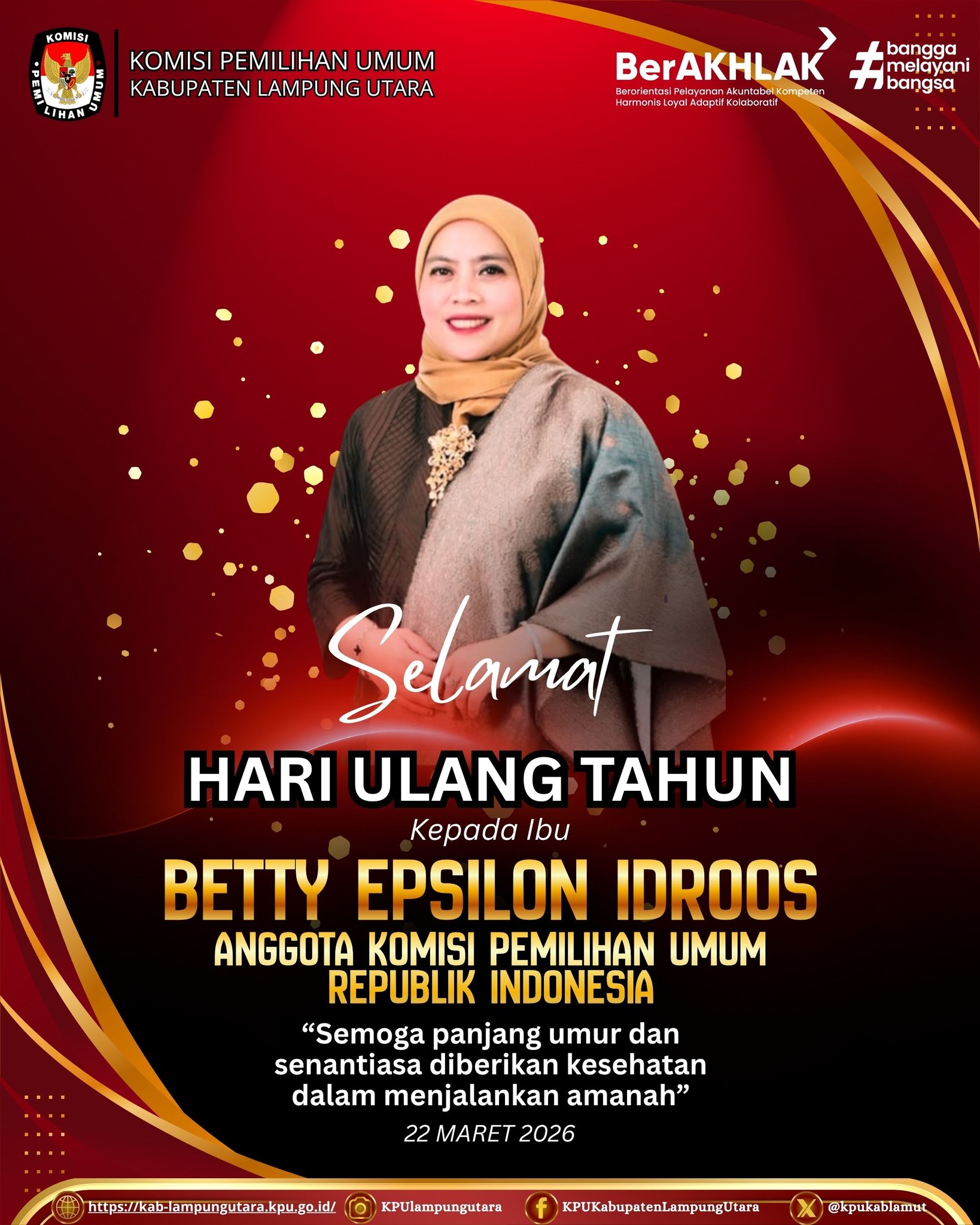 mengucapkan selamat hari lahir Ibu Betty Epsilon Idroos