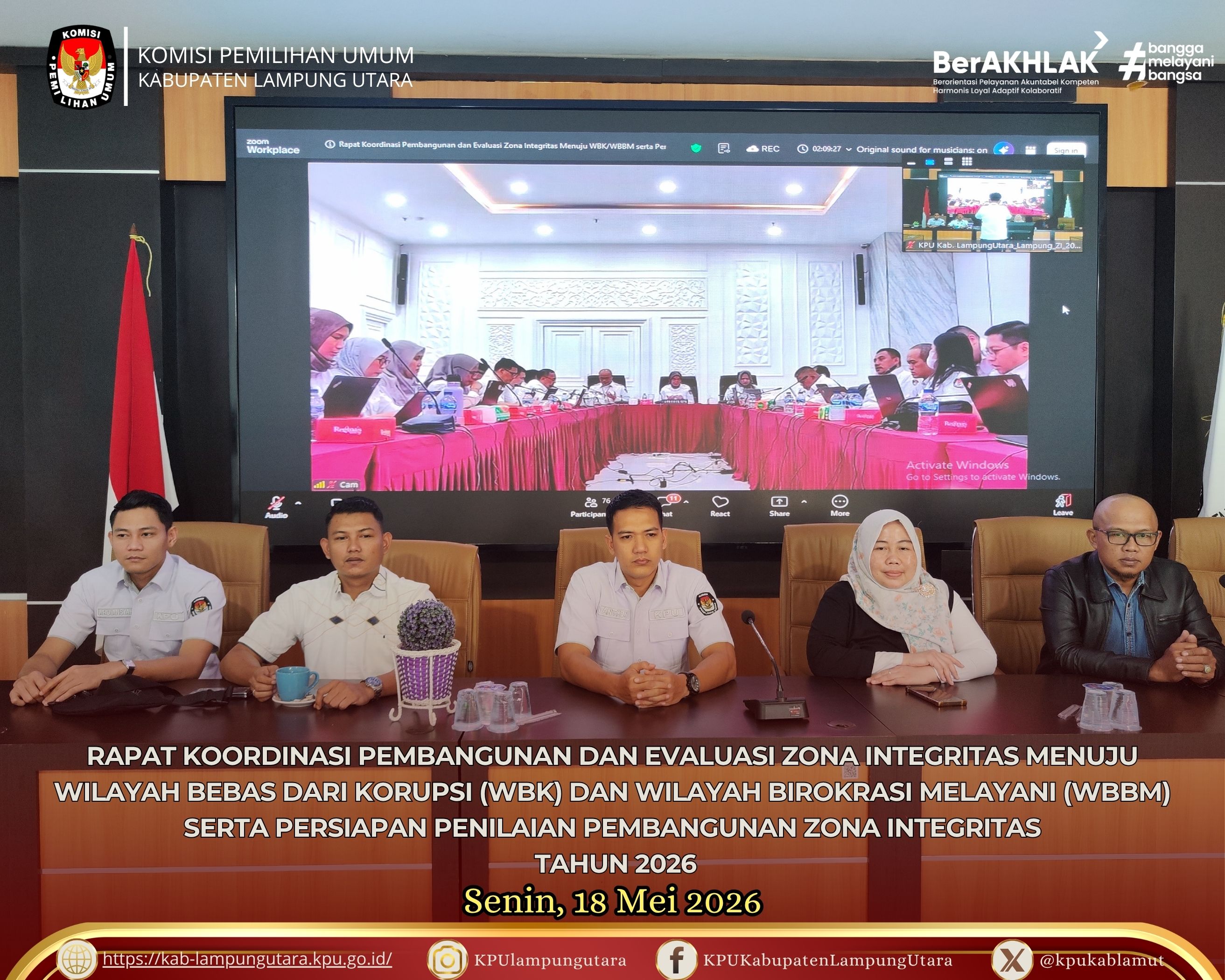 mengikuti Rapat Koordinasi WBK/WBBM. Selasa, 18 Mei 2026.