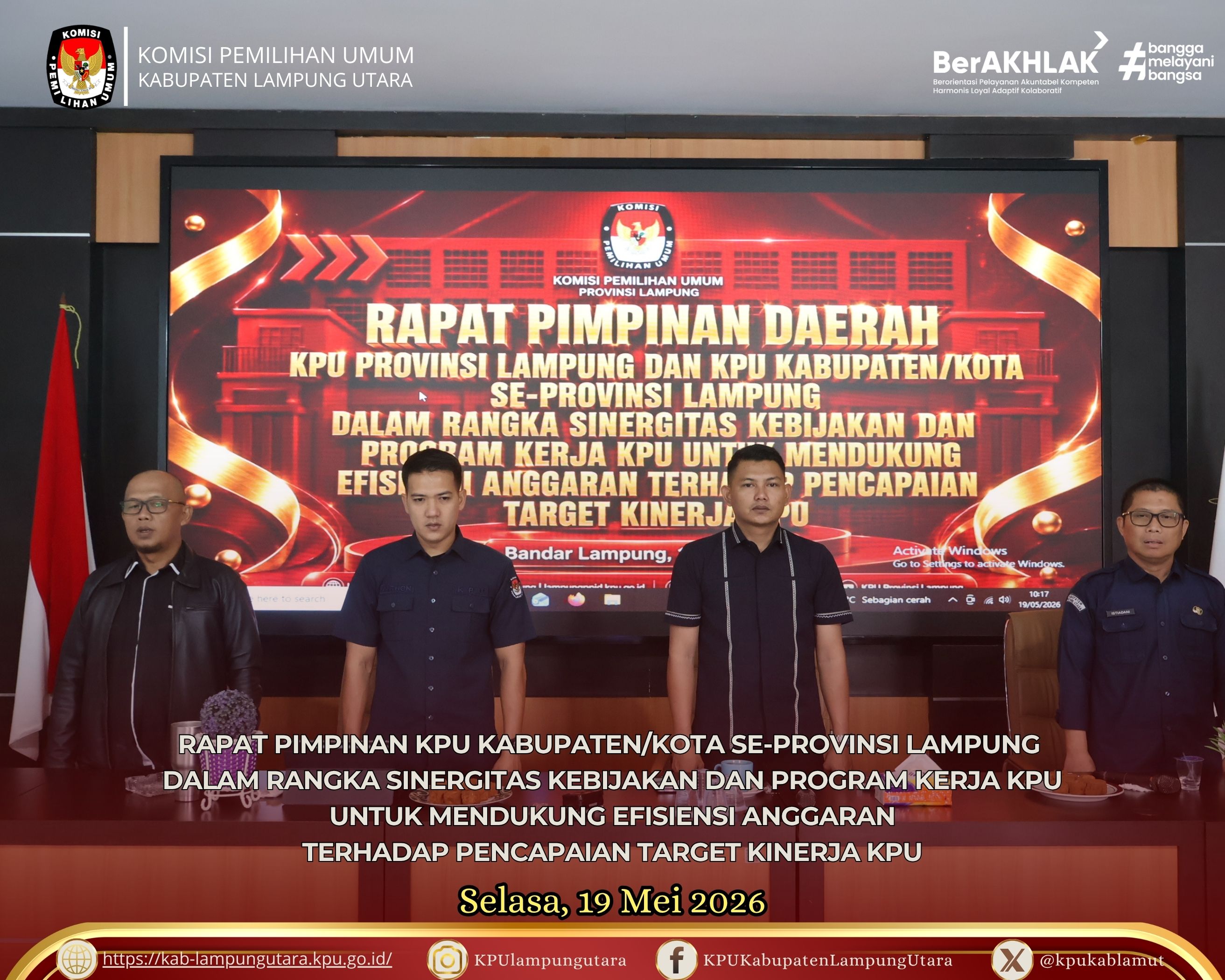 mengikuti Rapimda KPU Provinsi Lampung selasa, 19 Mei 2026