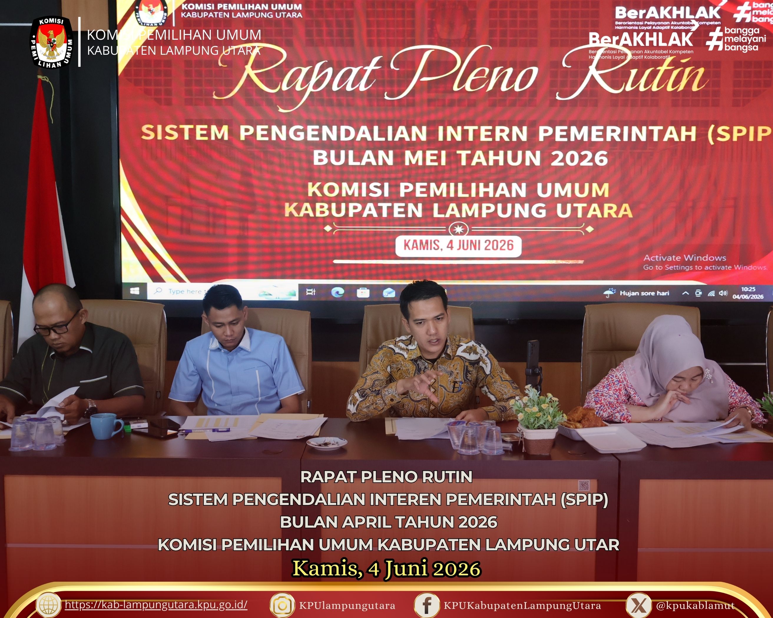 Rapat Pleno Rutin SPIP bulan Mei 2026. Kamis, 4 Juni 2026