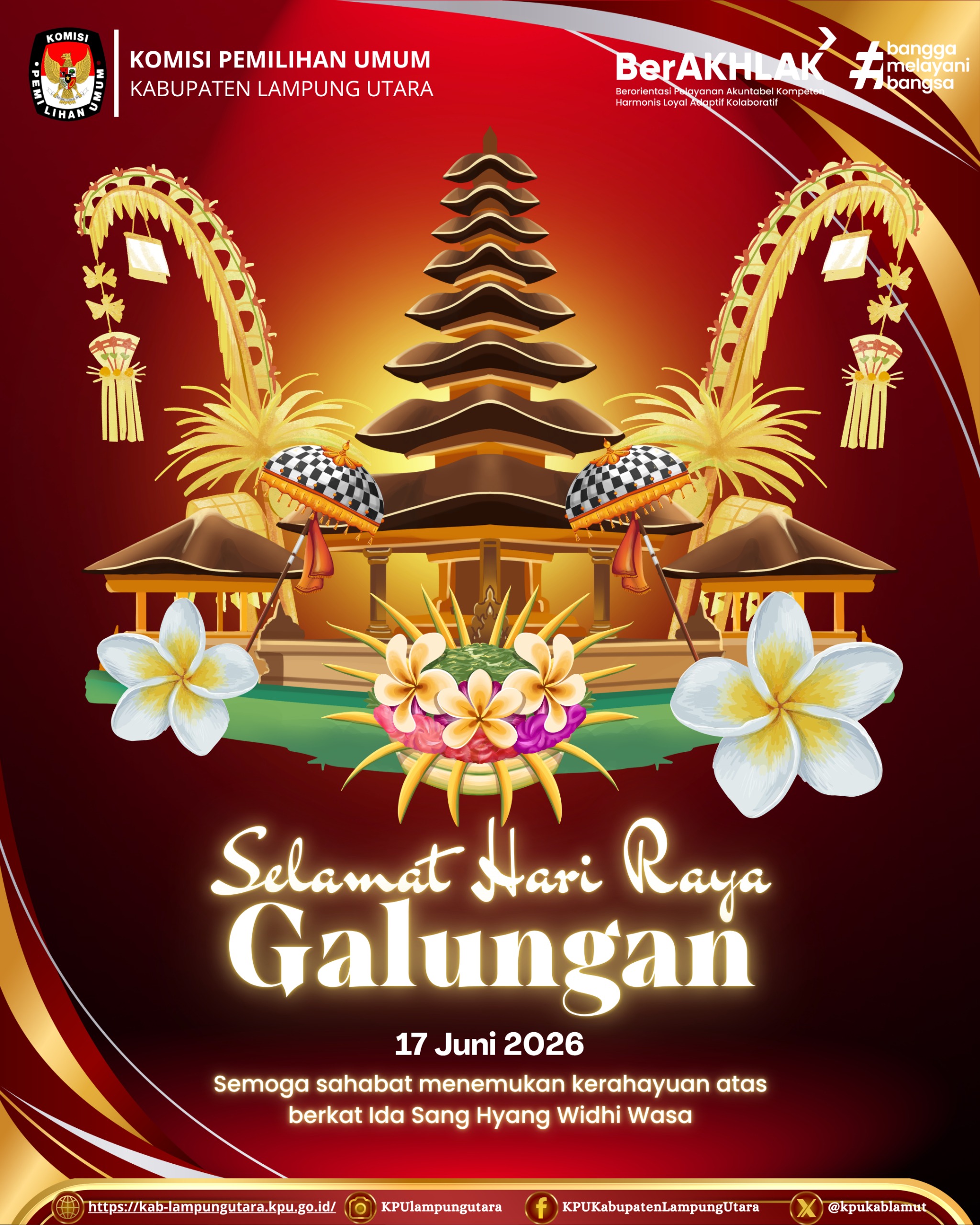 mengucapkan Selamat Hari Raya Galungan, 17 Juni 2026