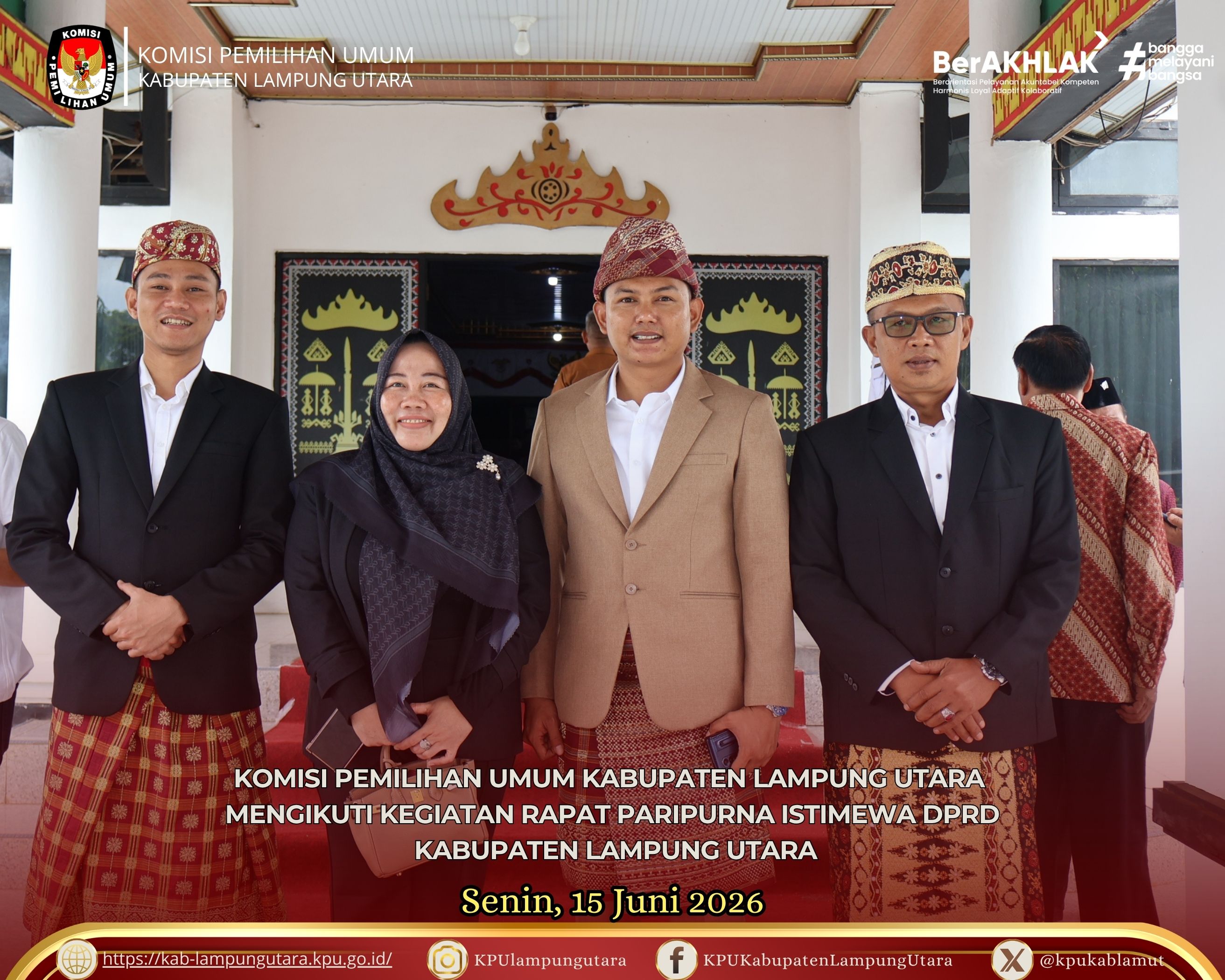 Rapat Paripurna Istimewa DPRD Kabupaten Lampung Utara. Senin, 15 Juni 2026.