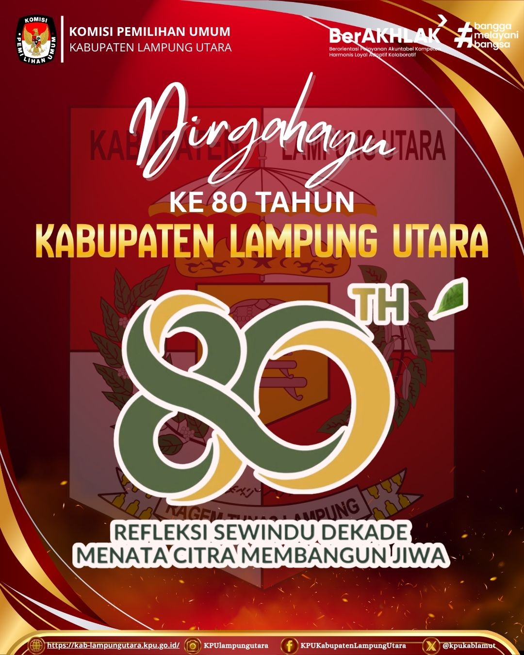 mengucapkan Dirgahayu ke-80 Kabupaten Lampung Utara