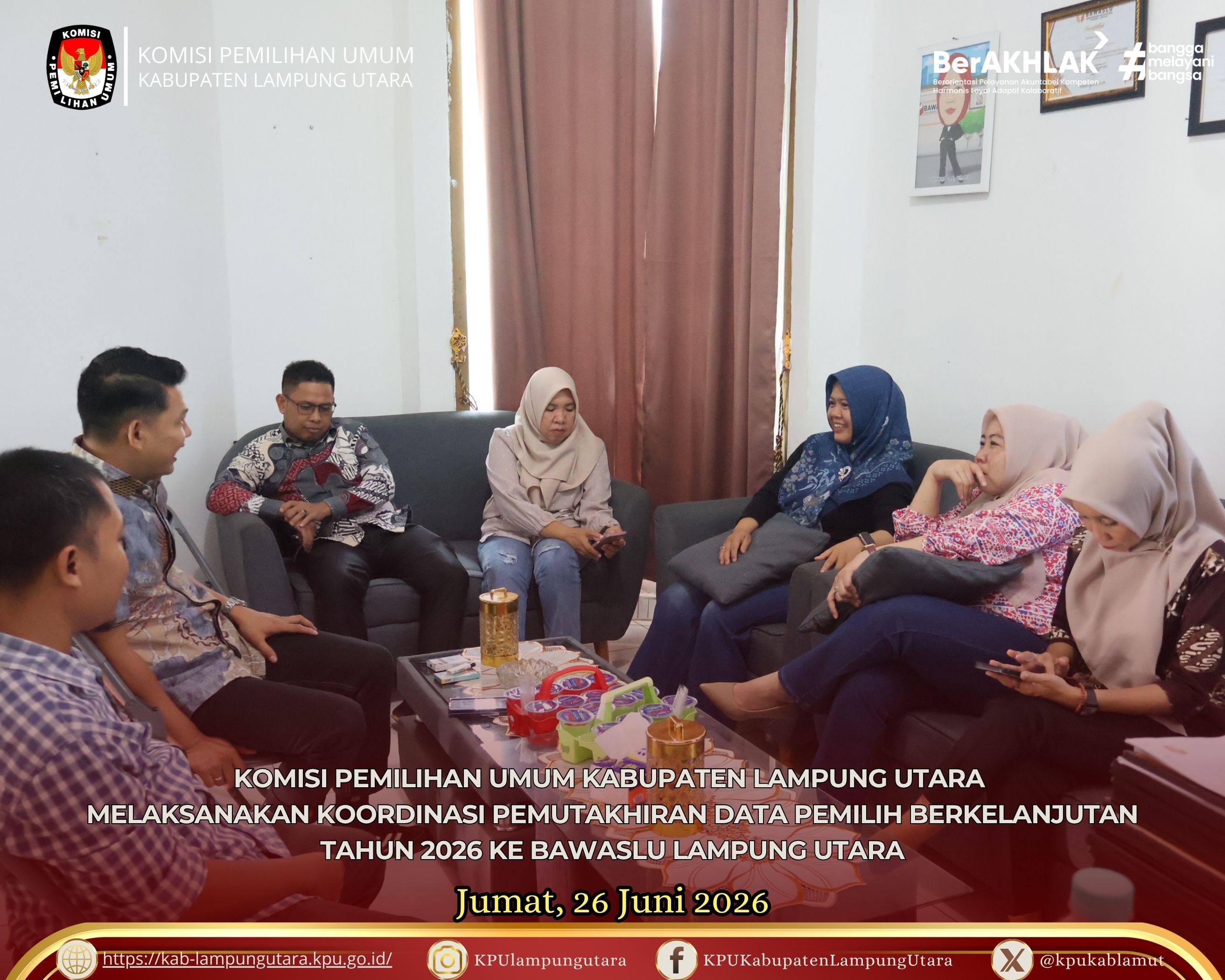 koordinasi pemutakhiran data pemilih politik berkelanjutan ke Bawaslu jumat, 26/06/2026