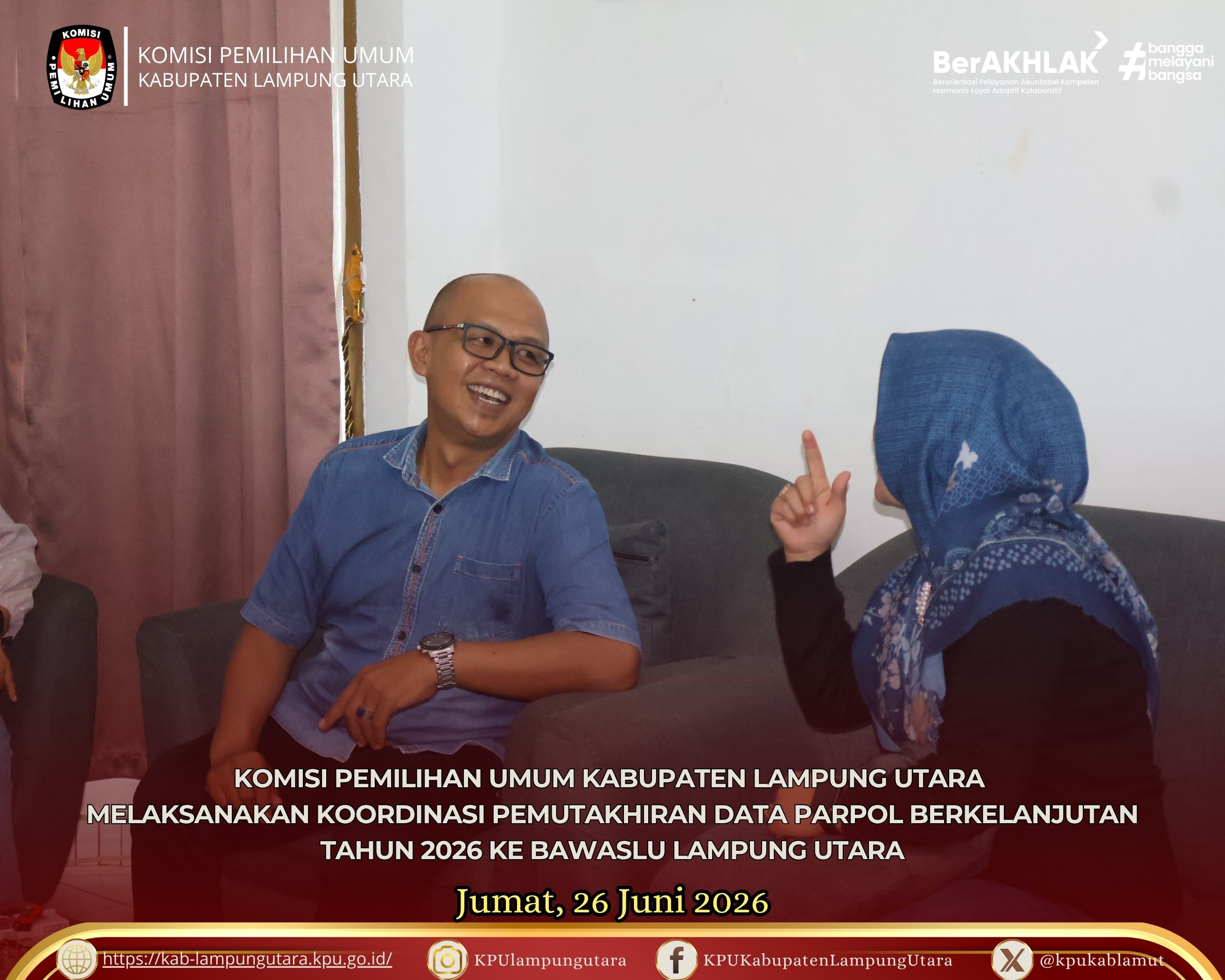 koordinasi pemutakhiran data partai politik berkelanjutan ke Bawaslu jumat,26 Juni 2026