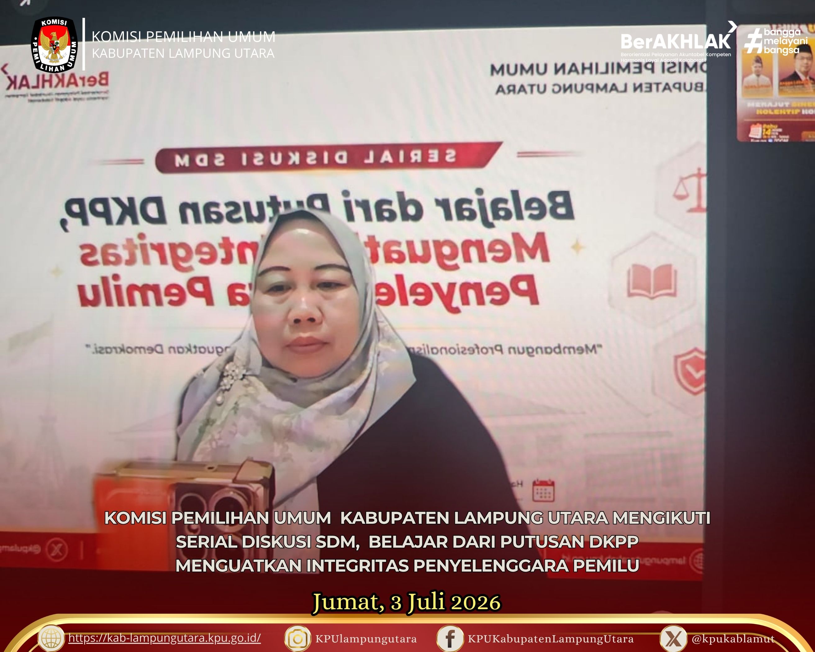 Serial Diskusi ke dua melalui zoom meeting, Jumat (3/7/2026).