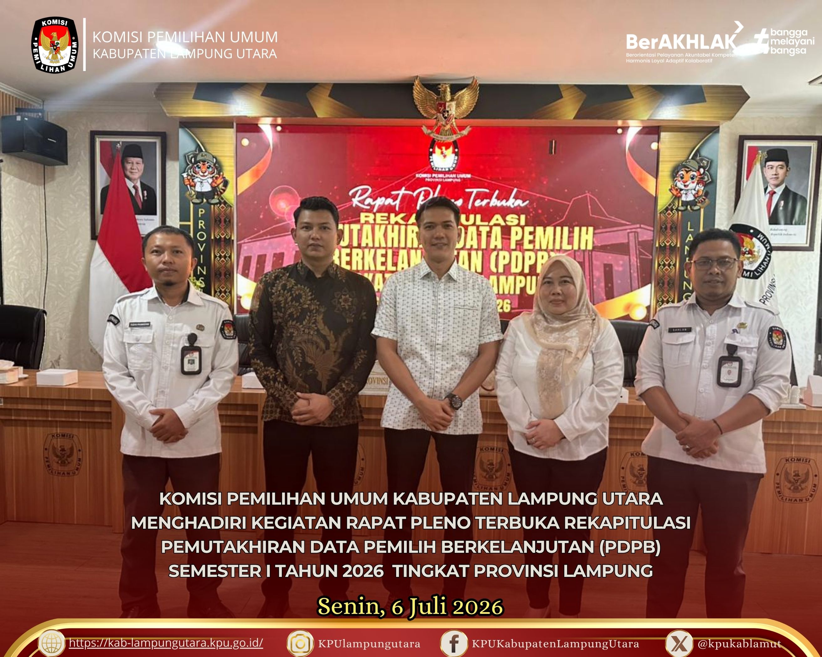 Rapat Pleno Terbuka Rekapitulasi PDPB Semester I Tahun 2026 Senin, 6 Juli 2026.
