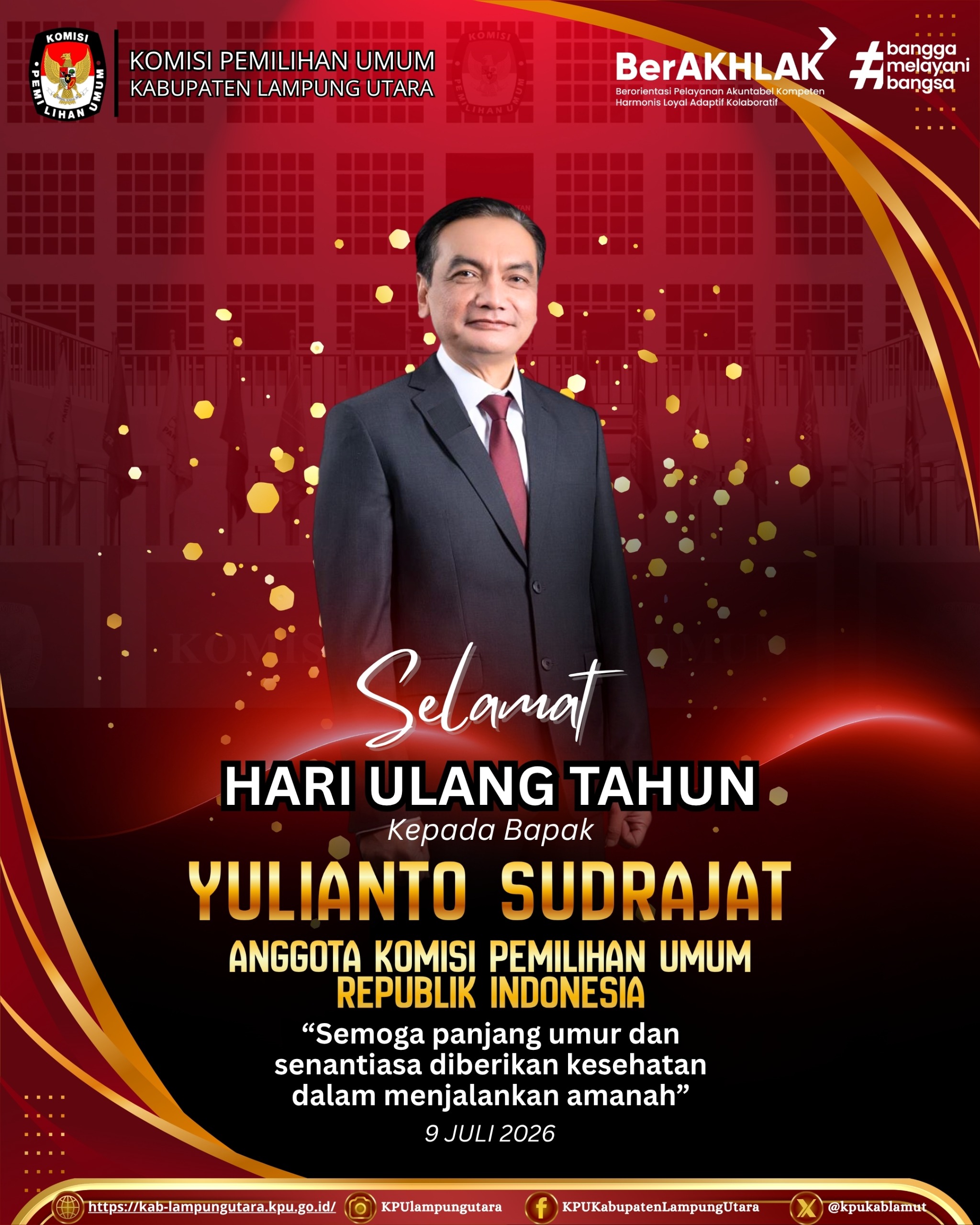 mengucapkan Selamat Hari Ulang Tahun kepada Bapak Yulianto Sudrajat, S.Sos., M.I.Kom