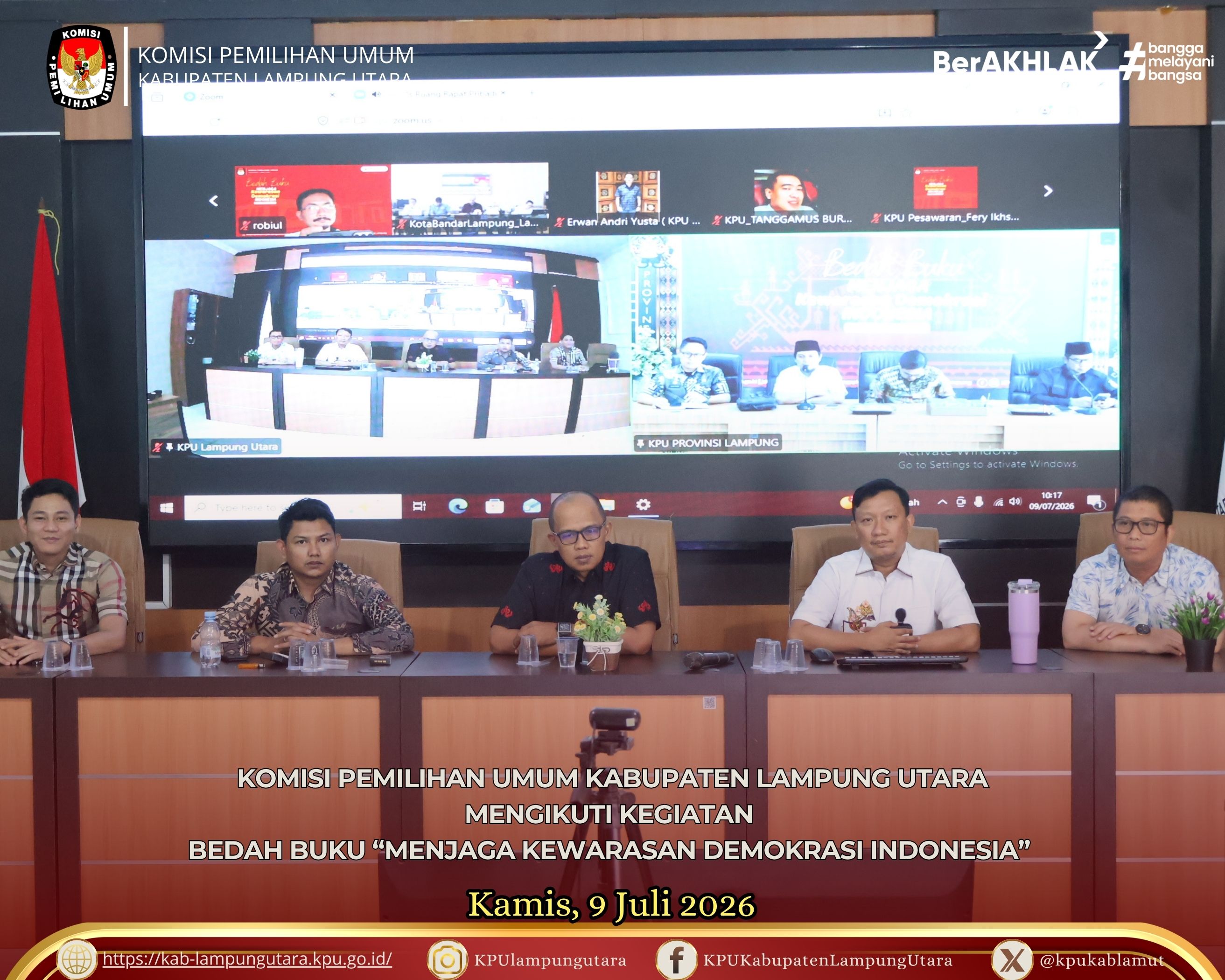 Bedah Buku “Menjaga Kewarasan Demokrasi Indonesia”  Kamis, 9 Juli 2026.