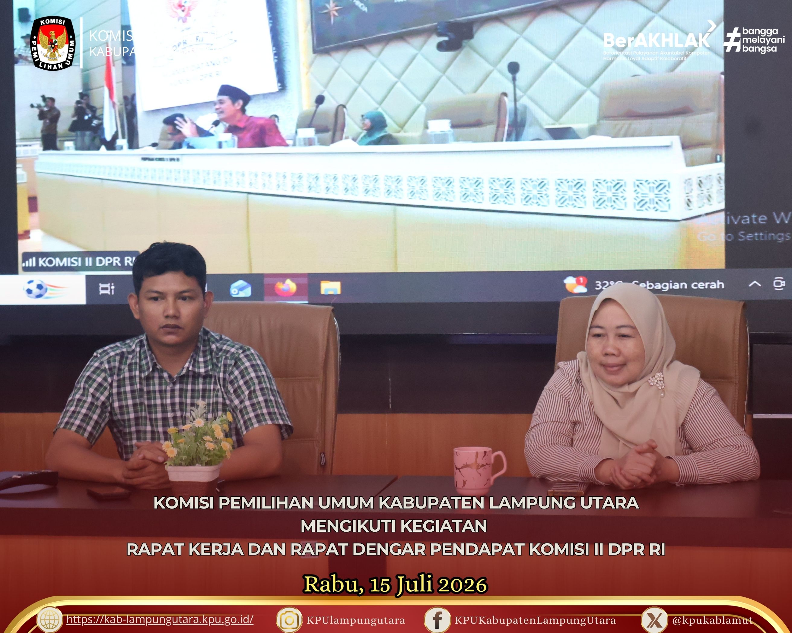 Rapat Kerja dan Rapat Dengar Pendapat Komisi II DPR RI, Rabu (15 Juli 2026)