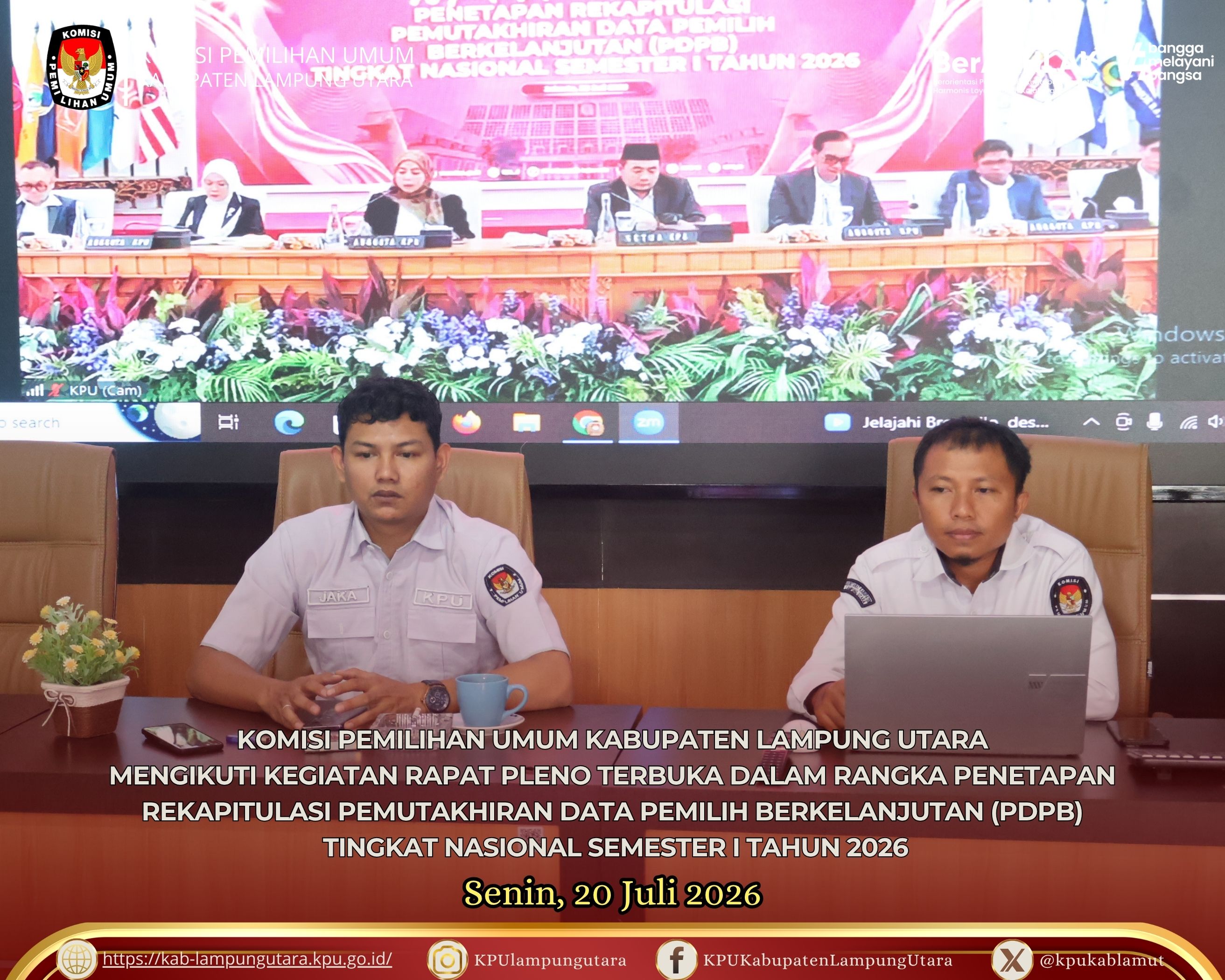 Penetapan Rekapitulasi PDPB Tingkat Nasional Semester I Tahun 2026, Senin, 20 Juli 2026.