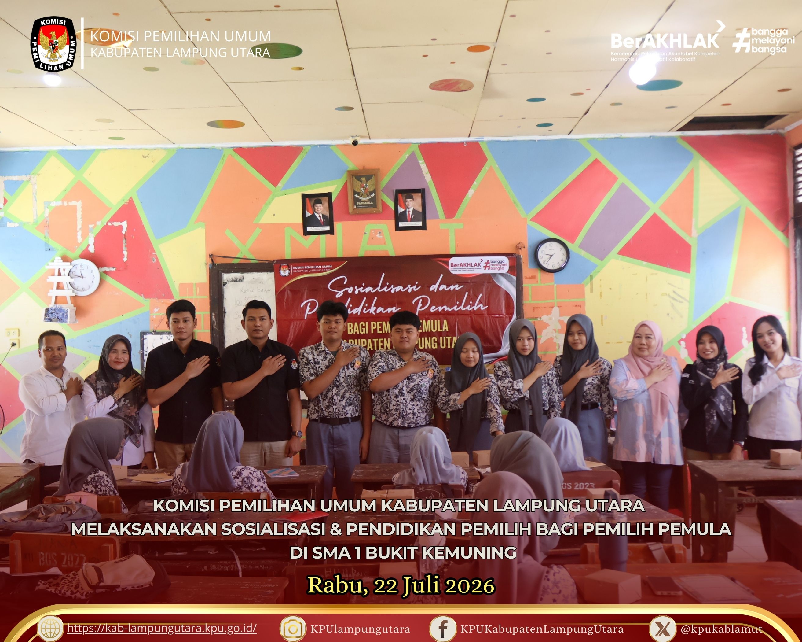 SOSIALISASI PEMILIH PEMULA SMA 1 BUKIT KEMUNING RABU, 22 JULI 2026