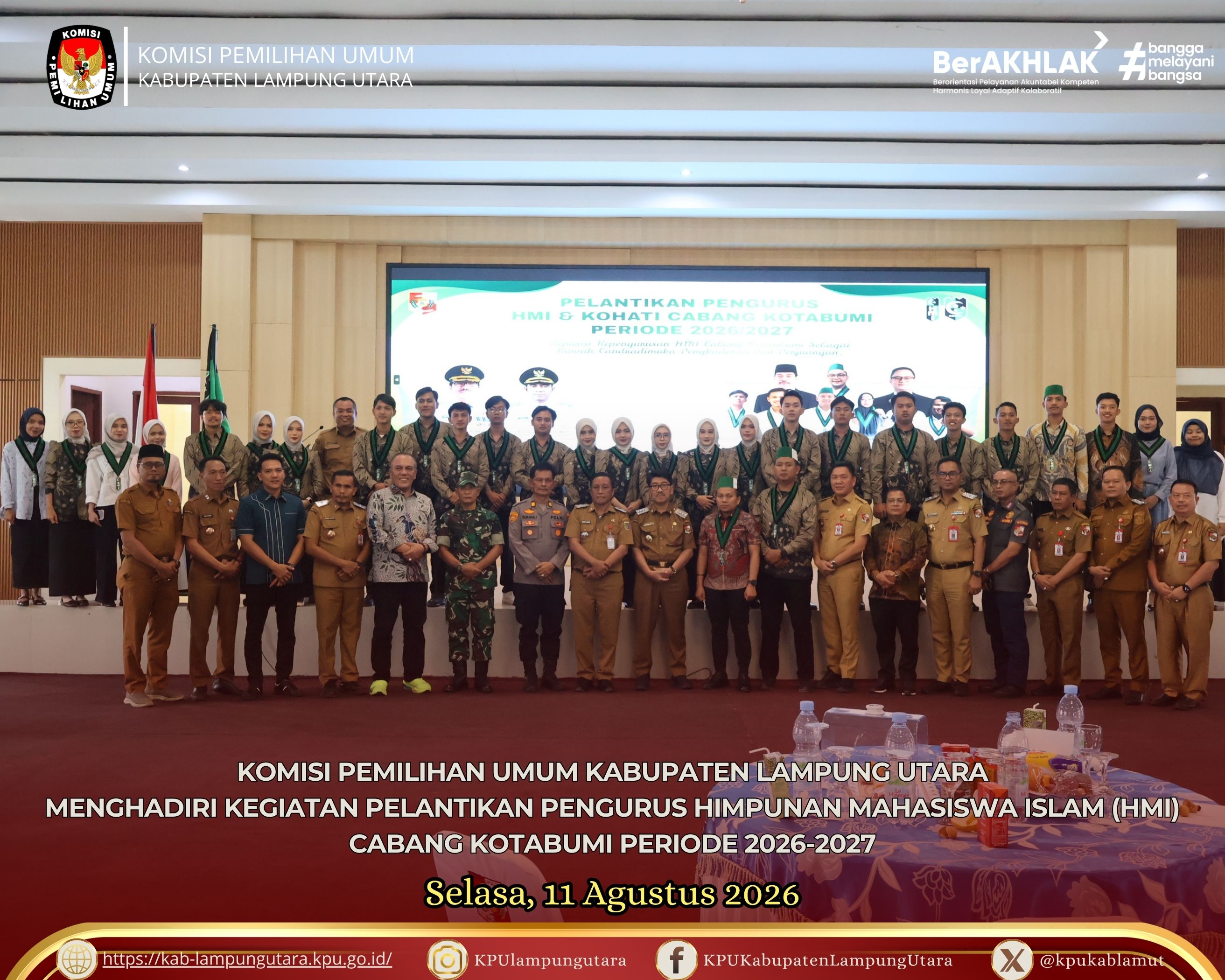 Pelantikan Pengurus HMI Cabang Kotabumi Periode 2026-2027 Selasa, 11 Agustus 2026