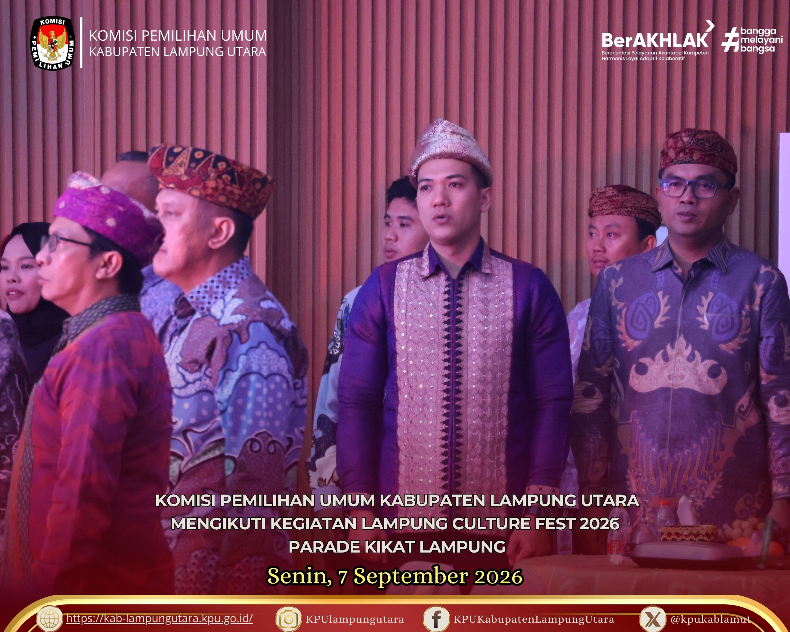 Lampung Culture Fest 2026 Parade Kikat Lampung Senin, 7 September 2026