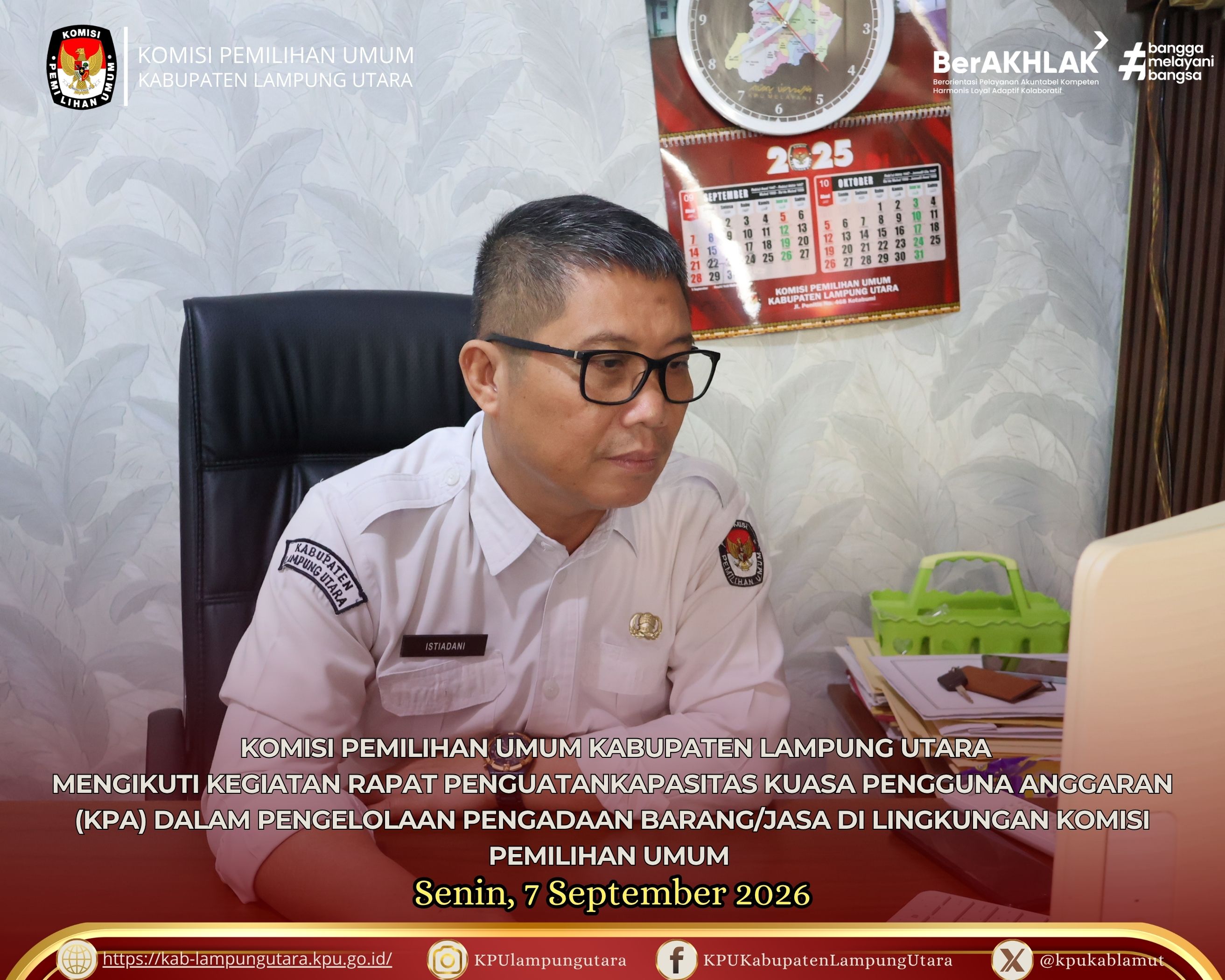 Rapat Penguatan Kapasitas KPA Senin (7/9/2026).