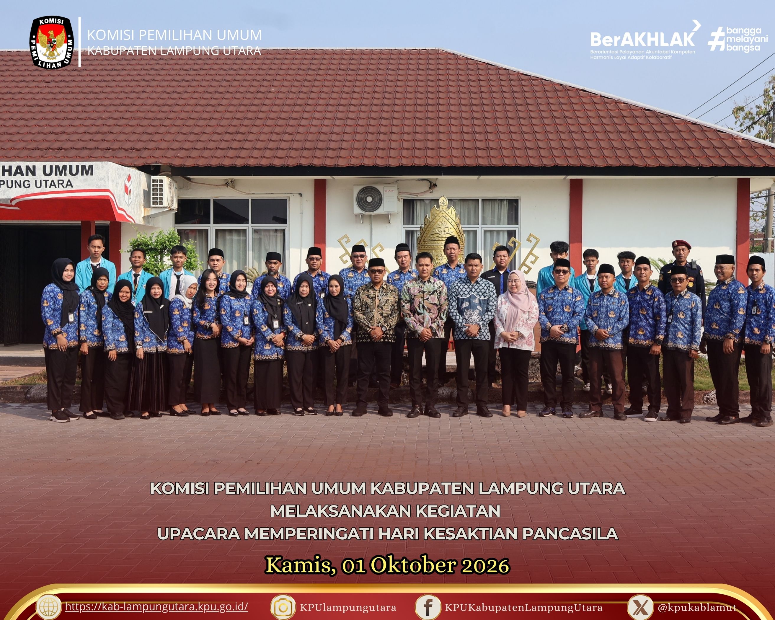upacara memperingati Hari Kesaktian Pancasila Rabu 01 Oktober 2026.