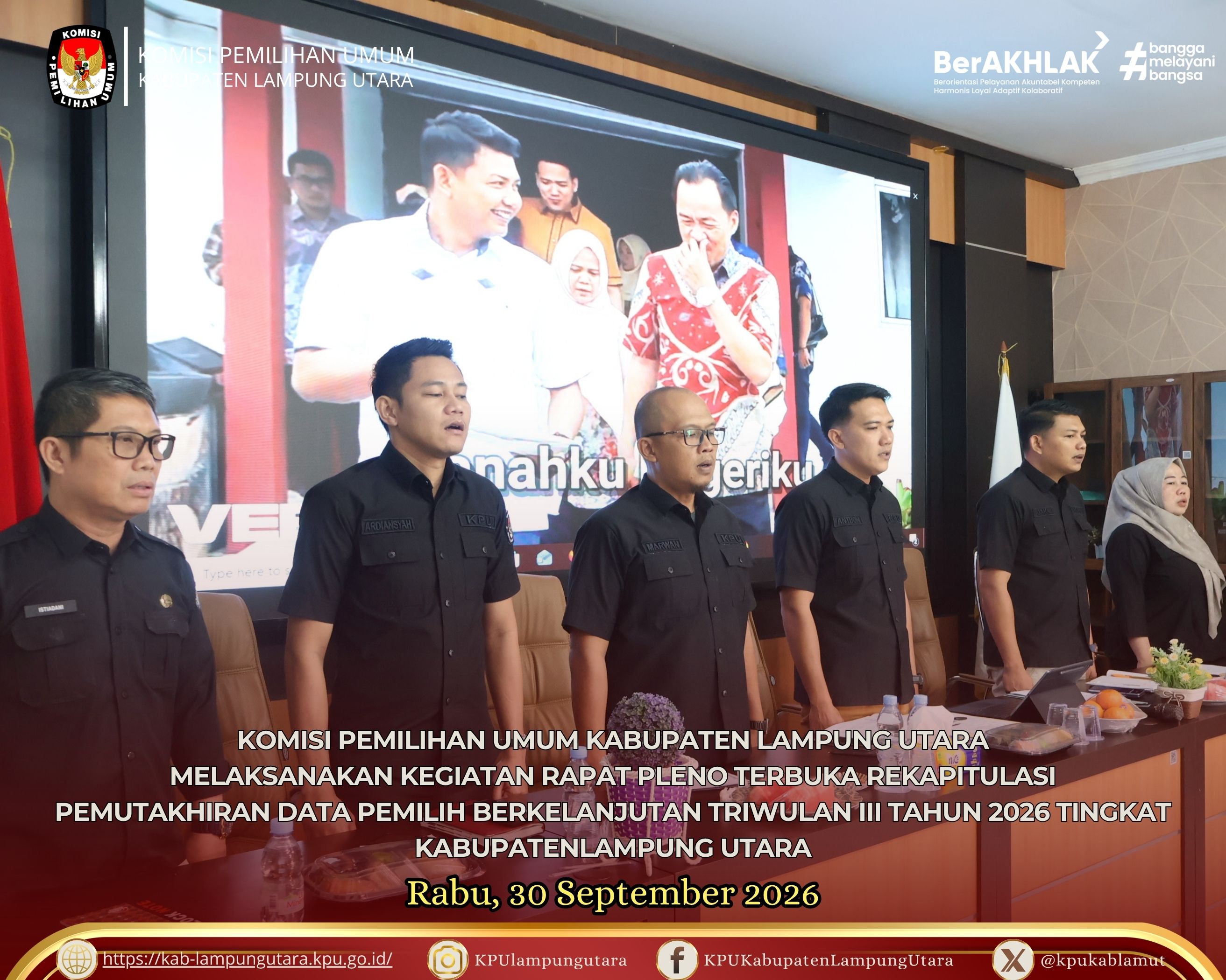 Rapat Pleno Terbuka Rekapitulasi PDPB Triwulan III Tahun 2026 Rabu 30 September 2026