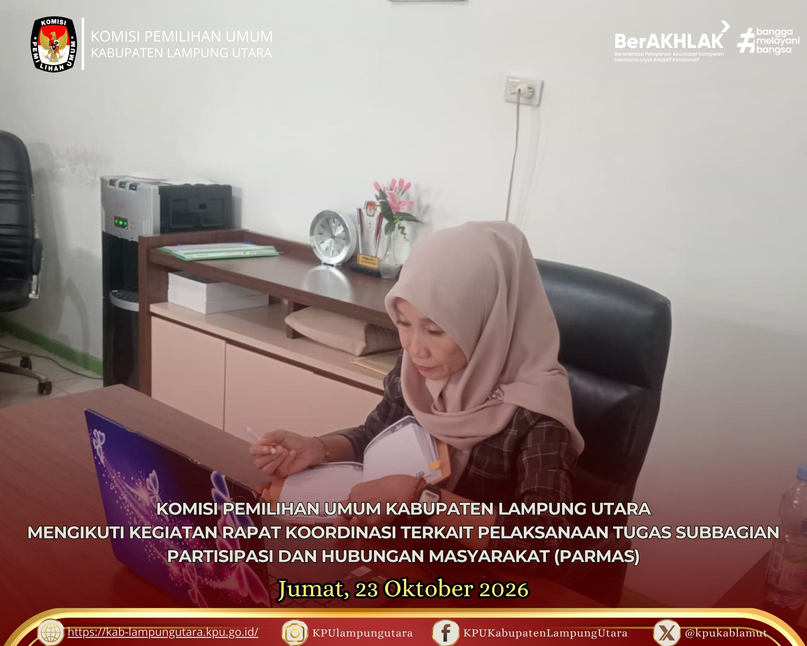 Rakor terkait pelaksanaan tugas Subbagian Parmas Jumat (23/10/2026)